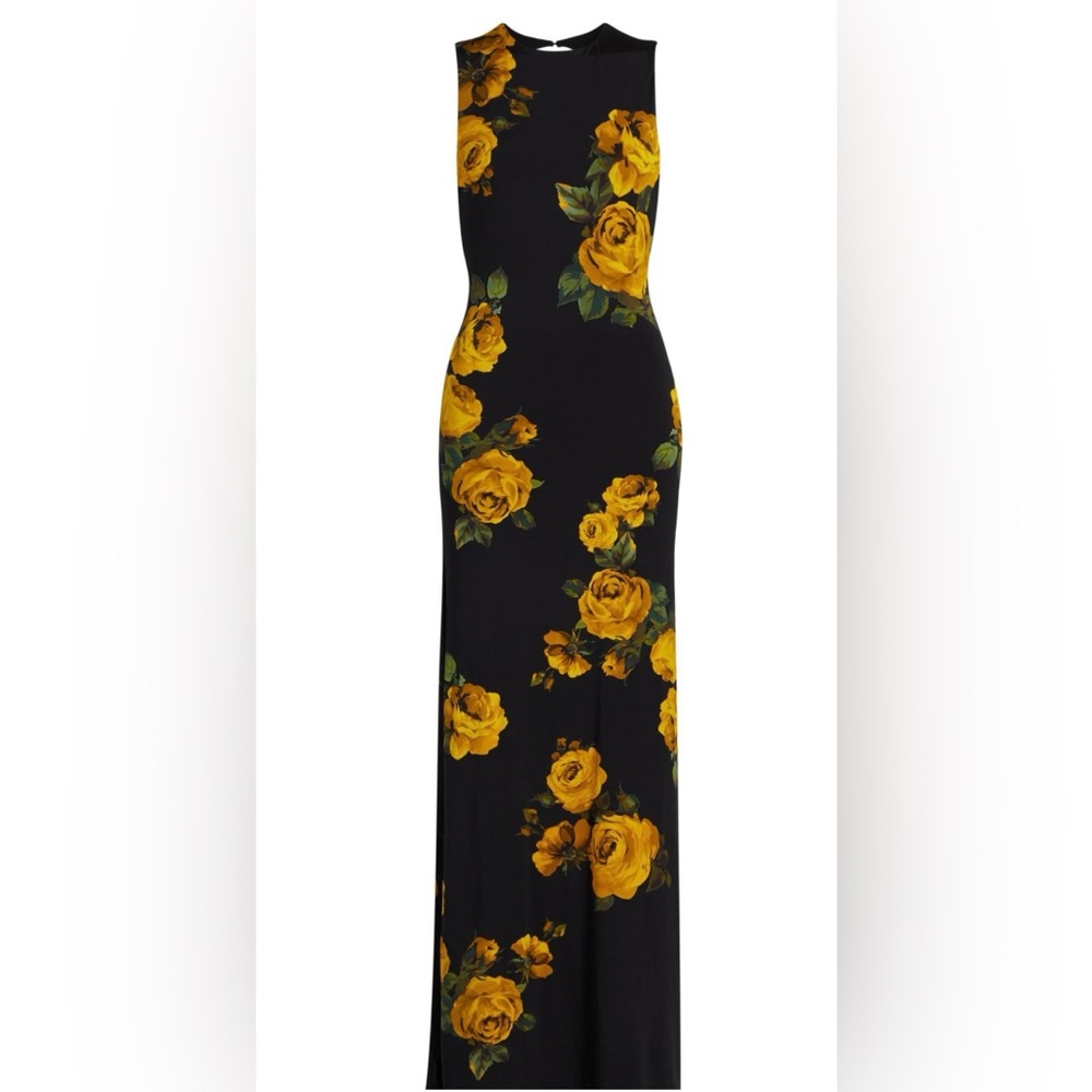 NWT- Alice+Olivia Delora Rose Print Sleeveless Maxi Dress Size 2